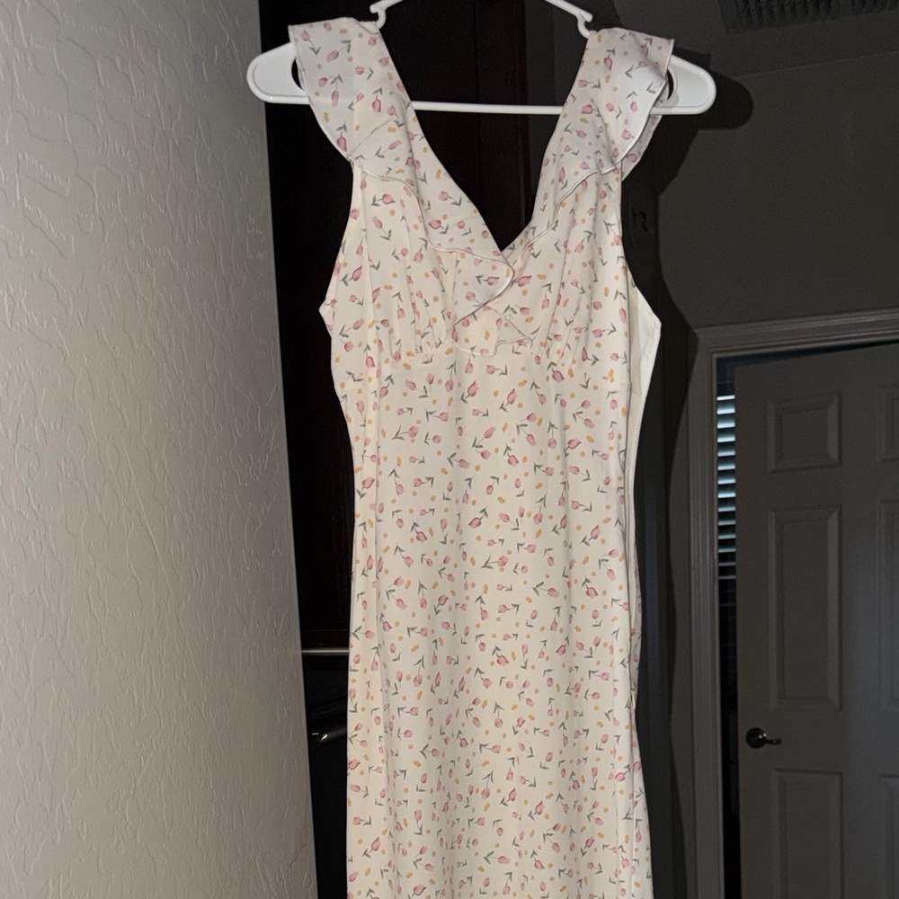 Princess Polly White Floral Midi Dress